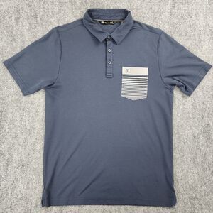 Travis Mathew Shirt Mens Medium Gray Pima Polo Short Sleeve Performance Golf